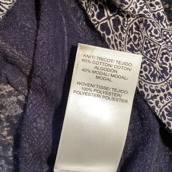 Lucky Brand Mixed Media‎ Flutter Sleeve Top, Medium Style 7W64640 - Picture 8 of 14